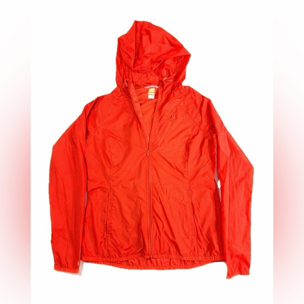 Lucy Tech Women’s Orange Hooded Lightweight Jacket M Nylon Windbreaker - Picture 2 of 10